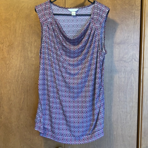 Christopher & Banks Tops - EUC Women’s pink patterned sleeveless top - size XL